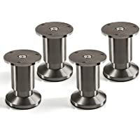 Juego de 4 x SO-TECH® Patas de Mueble ALPHA Alto ajustable Aspecto de Acero fino cepillado Capacidad de Carga hasta 250…
